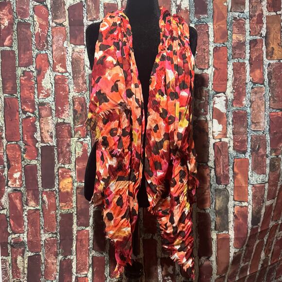 183. Unbranded long patterned open scarf - Picture 2 of 3